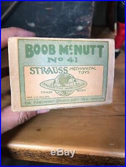 1920s Strauss Tin Windup Boob McNutt Rare Original Box