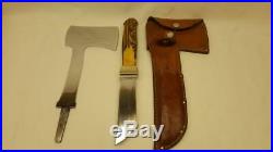 1940-52 Ka Bar, Rare Left Handed Stag Axe/knife With Sheath, No Box #cg163