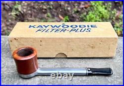 1955-59! RARE KAYWOODIE FILTER-PLUS' with ORIGINAL BOX, BRUSHES, PAMPLETS USA D