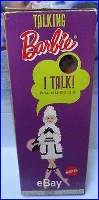 1969 TALKING BARBIE in ORIGINAL BOXVERY RARE#1115WRIST TAG+OSSNO PULL RING