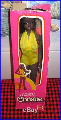1975 Barbie VINTAGEBLACK AA RARE MALIBU CHRISTIE DOLL7745OSS+ORIGINAL BOXMIB