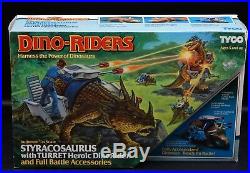 1987 vintage Tyco Dino Riders STYRACOSAURUS with figure in original BOX Rare toy