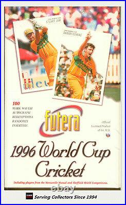 1996 Futera World Cup Cricket Trading Card Series Factory Box (40 Packs)-Rare