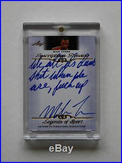 2012 Leaf Inscriptions Mike Tyson Super Rare Auto Autograph Hangover Quote