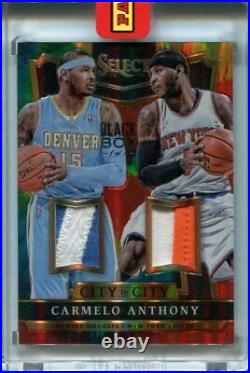 2014-15 Select Carmelo Anthony City to City 1 of 1 1/1 Black Box Dual Patch RARE
