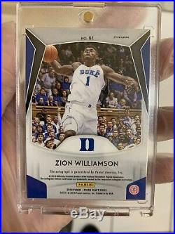 2019-20 NBA Panini Zion Williamson Rookie Rare Camo Auto Prizm Card 3/12
