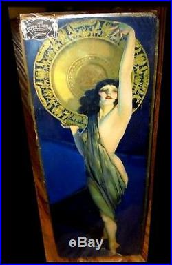 ANTIQUE CANDY BOX withROLF ARMSTRONG's ENCHANTRESS LITHO ON LID! EXCEEDINGLY RARE
