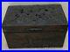 Antique Jewelry Box Pattern Metal Wood Flower Case Landscape Boat Rare Old 20th