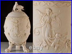 Antique Muller Biscuit Easter Egg Box E&A Germany Angel Birds Dove Rare Old 19th
