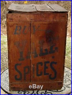 Antique Original Yale Coffee Wooden Country Store Advertisement Bin 21 Rare