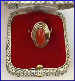 Antique Rare Imperial Russian Faberge? 56 14k Gold Coral Ladies Ring Box