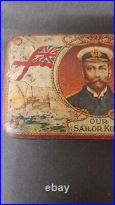 Antique & Rare Purity Sweetness Tin Box Pascall London Our Sailor King