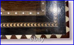 Antique Syrian Box Marquetry Wood Paper Velvet Orientalism Arabic Rare Old 20th