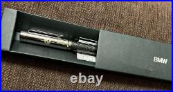 BMW Original Black carbon/Silver Cap type Ballpoint Pen wz/Box&Manual Super Rare