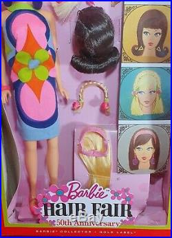 Barbie Rare Hair Flair Wig 50th Anniversary Collector Gold Label Edition Doll