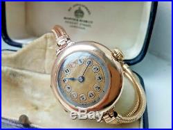 Beautiful Rare 1916 Ladies Solid 9k Gold Rolex Watch With The Original Box