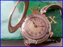 Beautiful Rare 1916 Ladies Solid 9k Gold Rolex Watch With The Original Box