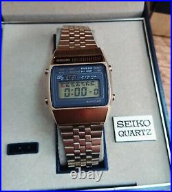 Beautiful Rare Seiko A159-5009 Lcd Chronograph Watch Original Boxes Instructions