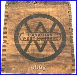 CANADIAN WESTINGHOUSE 1920-1950's LOGO wooden box crate advertising RARE radio