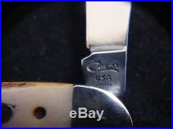 CASE XX USA 5 DOT1985, 52087 SCISSOR'S KNIFE GENUINE STAG RARE MINT COND With BOX