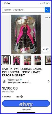 Collectable barbie dolls new in box rare error misprint