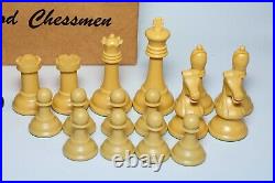 DRUEKE No. 35 Simulated Wood Chess Set 32 Pieces Weighted Original Box RARE