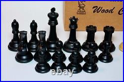 DRUEKE No. 35 Simulated Wood Chess Set 32 Pieces Weighted Original Box RARE