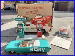 Deluxe Toys Service Station With Cars In Its Original Box Excellent Rare