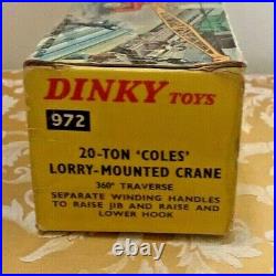 Dinky Toys No. 972 20-Ton Coles Lorry Mounted Crane VERY RARE Original Box