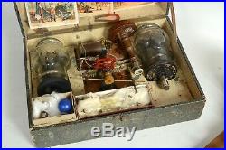 Early electric motor in experimental box and very rare machine after Stöhrer