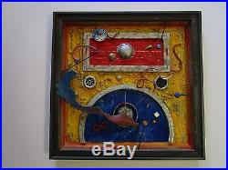 Ernest Posey Sculpture Painting Assemblage 3d Pop Art Abstract Vintage Rare Box