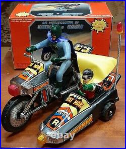 Extremely Rare Italian version 1970's Motorized Batman & Robin, motorcycle boxed