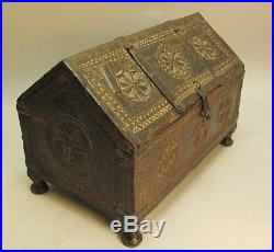 Fine & Rare 18th C. Indian Hand-Carved Dowry Chest Box c. 1780 ancient antique