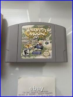 Harvest Moon 64 N64 Nintendo 64 Box, Game, Original Receipt