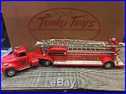 INCREDIBLE 1950's Tonka Toy very-RARE-ORIGINAL BOX B-212 Fire Department 3PC SET