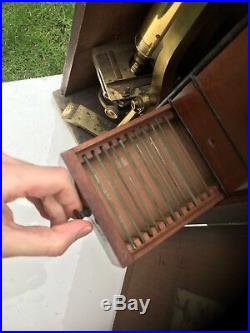 John B Dancer JB Dancer RARE Antique Brass Microscope With Original Box