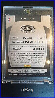Kawhi Leonard 2013-14 Totally Certified Auto Ssp Rare Raptors Mvp