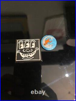 Keith Haring 2nd Party of Life Invite with Original Tank, 2 Pins & Box 1985 RARE