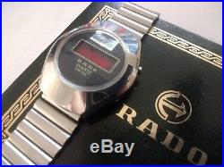 LED LCD 1970s RADO Quartz. Swiss. Digital. Original. RARE Watch + Box