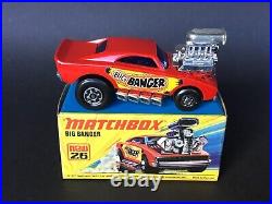 LESNEY MATCHBOX Nº 26 BIG BANGER MUSTANG Darker Base -RARE ORIGINAL BOX 1972