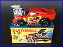 LESNEY MATCHBOX Nº 26 BIG BANGER MUSTANG Darker Base -RARE ORIGINAL BOX 1972