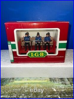 LGB 32410 Firemen's Car with 6 Figures Rare G Scale in Original Box