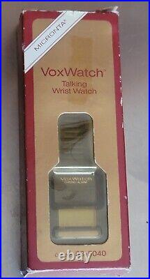 MICRONTA Vintage TALKING Vox Watch Chrono-Alarm Very Rare In Original Box
