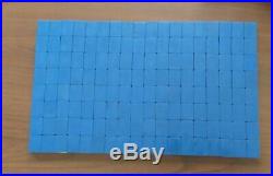 Mahjong Vintage Bakelite Set Rare Blue Wafer Backs Faux Leather Box 144 Tiles