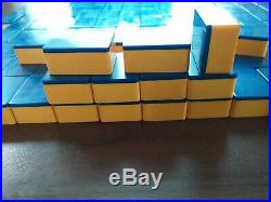 Mahjong Vintage Bakelite Set Rare Blue Wafer Backs Faux Leather Box 144 Tiles