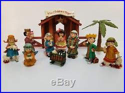 Mary Engelbreit 11 piece Nativity Set The Christmas Pageant Original Box RARE