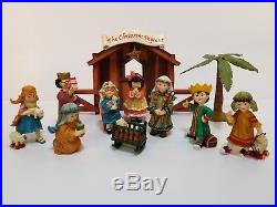 Mary Engelbreit 11 piece Nativity Set The Christmas Pageant Original Box RARE
