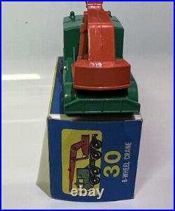 Matchbox #30 8-Wheel Crane Original Box Lesney Minty Rare