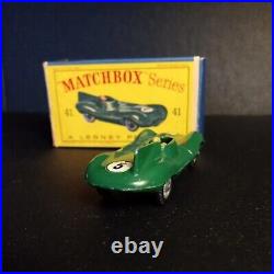 Matchbox #41 Jaquar with RARE (5) Decals Wire Wheels In Original D Type Box