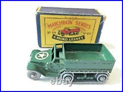 Matchbox #49 M3 Half Track Rare Silver Plastic Rollers Original B2 Box Lot 246